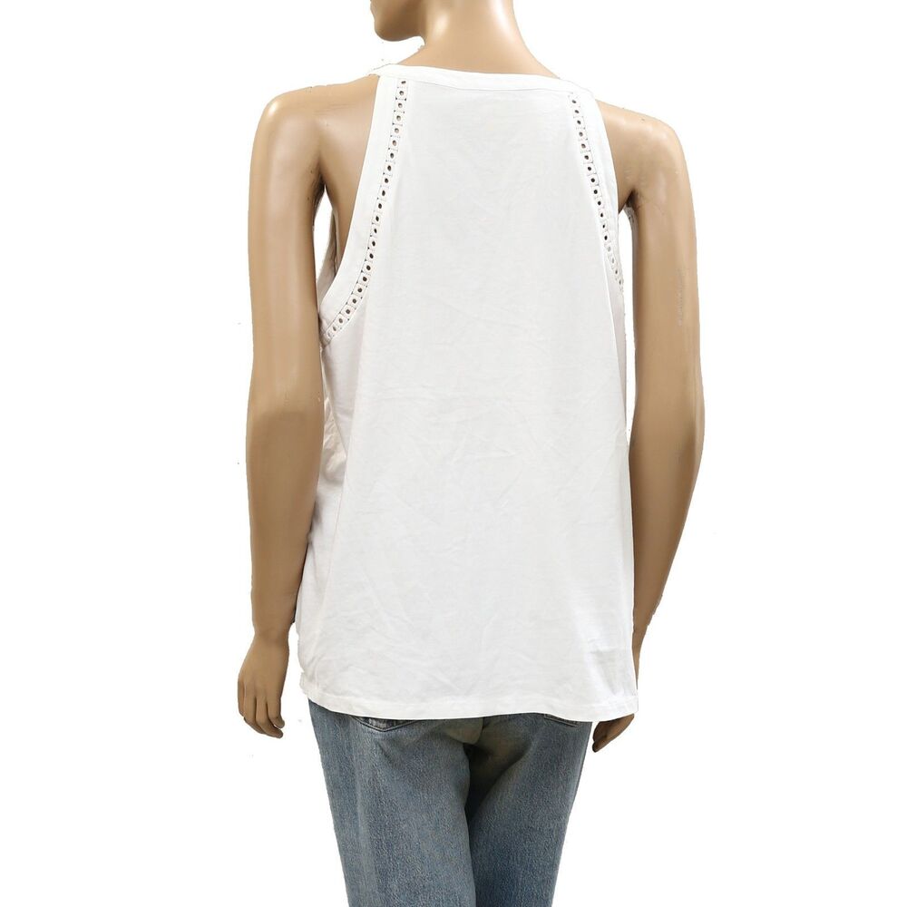 Lilly Pulitzer Women's Isaac Knit Top Tank Pintuck Resort Cotton White S 287947 - Picture 8 of 10
